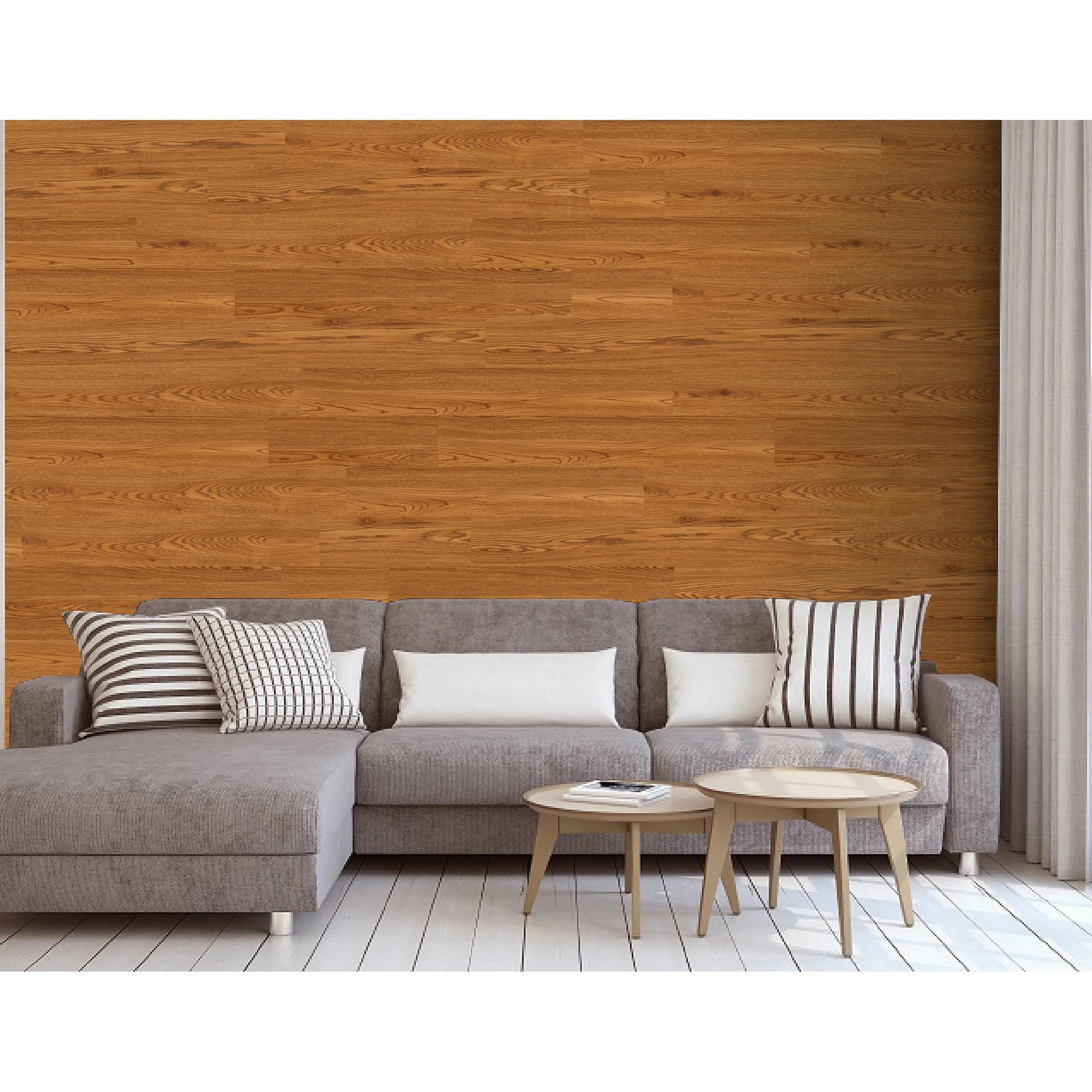 Luxury Vinyl Wood Grain Sticker for Wall and Floor Use, 36"x6"/pc